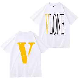 Хлопковая ткань летняя мужская дизайнер свободная футболка модная бренда лучшая повседневная рубашка Vlone