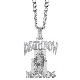 Pendant Necklaces Hip Hop DEATHROW RECORDS Prisoner Necklace Rhinestones Pendant Accessories For Man Woman Iced Out Jewelry L2404 L2404