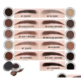 Eyebrow Enhancers märke Vattentät med ögonborste gelkräm Makeup Brown FL Size 11Colors 4G 0,14 oz Drop Leverans Health Beauty Eyes DH3ry