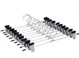 10st rostfritt stål byxor rack clip metal antislip klädnyp garderob byxor klämmer klädhängare för balkong badrum8175708