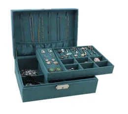 Doublelayer Velvet Jewelry Box European Storage Grote Ruimte Holder Verjaardagsgeschenk 2109146766483