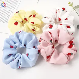 Faixas de cabelo elásticas com estampa de flores para meninas Faixa de cabelo para rabo de cavalo Faixa de cabeça feminina Acessórios de cabelo de seda 1860