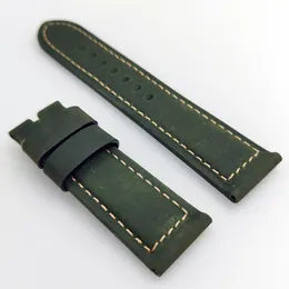 24 mm - 22 mm Green Color Nubuck Calf Leather Watch Band Strap Fit For PAM PAM 111 Wirst Watch