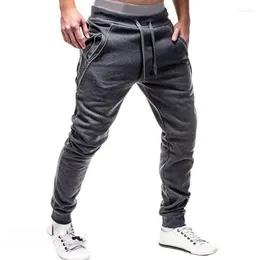 Calça masculina estas de chegada Men moda com zíper longo calças de moletom de fitness slim rasgou roupas de corredor de runção plus size m-3xl