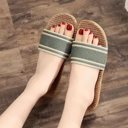 Slippers Linen Women Beach Sandals Female Summer Outdoor Indoor Fashion Bedroom Flip Flops Flax Casual House Shoes