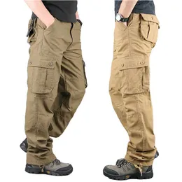 Men's Pants MultiPocket Military Pants Men 90 Cotton Tactical Straight Pants Male Cargo Pants Teen Boy Hiking Casual Trousers 2022 Spring Z0306