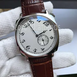 Najlepszy automatyczny mechaniczny zegarek mechaniczny Zegarek Złota Srebrna tarcza Specjalne małe sekundy Design Klasyczny zegar skórzany pasek 221Z