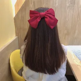 Clipes de cabelo Barrettes retrô primavera verão preto grande fita de fita de arco de cabelo romântico liso