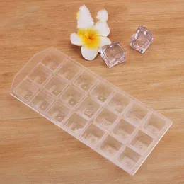 Ice Cream Tools High Quality Thicken Plastic 21 Grids Ice Cube Mold DIY Reusable Whisky Ice Tray Jelly Freezer Mould Household Bar Accessories Z0308