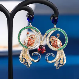 Dangle Earrings & Chandelier S925 Waterdrop Phoenix Bird Earring With Zircon Animal Design Full Crystal Lucury Jewelry For Women Patty