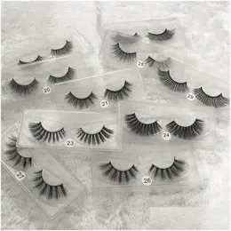 False Eyelashes Fake Eyelash Set 10Pcs Natural Cross High Grade Fiber 3D Drop Delivery Health Beauty Makeup Eyes Dhsci