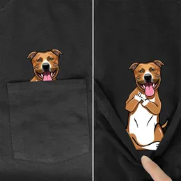 Mäns T-skjortor German Shepherd In Pocket Shirt Dog Lovers Black Cotton Men Made USA Cartoon Unisex Fashion Tshirt Style-13