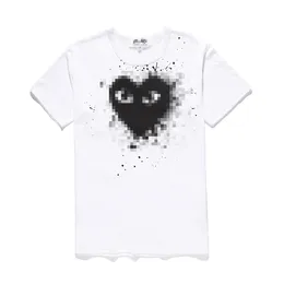 Designer Tee Homens Camisetas Com Des Garcons Play Clássico Coração Preto Manga Curta T-shirt Branco Tamanho XL