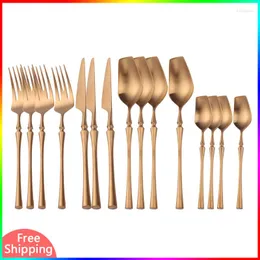 Dinnerware Sets Gold Cutlery Set Luxury Table Stainless Steel Knife Tea Spoons Forks Flatware Tableware Dinner Kichen Items