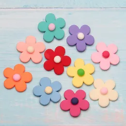 Charms DIY mücevher bulguları 25mm 10 pcs katı Soors Spring çiçek reçine cabochons süslemeler kız saç klibi