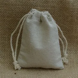 Vintage Linen Drawstring Bags Sack 8x10cm 3x4inch Makuep Jewelry Gift Packaging Pouch271w