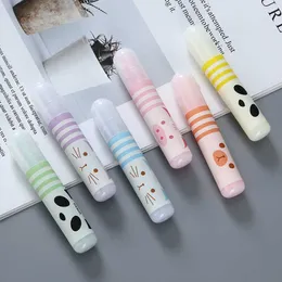 Highlighters 6Pcs Cute Animals Panda Cat Mini Highlighter Paint Marker Pen Drawing Liquid Chalk Stationery Child Gifts School Office Supplies J230302