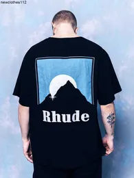 디자이너 남성 여성 품질 세척 가슴 포켓 Rhude 티 약간 대형 상단 짧은 슬리브 셔츠