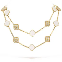 Schmuck Luxus Frauen Pendelklee Geschenk Braut Hochzeit Silberketten für Mädchen256a