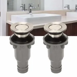 Kitchen Faucets 2 Pcs Bathroom Sink Stopper Stainless Steel Wash Basin Drain Filter Push Button Standard Drainer