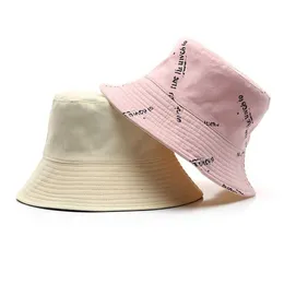 Wide Brim Hats Doublesides Panama Bucket Hats Animal Letter Print Fisherman Hat Summer Sun Hats For Women Men Reversible Fishing Cap R230308