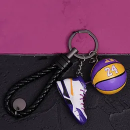 2021 3D Sports Shoes Keychains Cute basketball Key Chain Car keys Bag pendant No 24 basketball pendant fans souvenir gift281d