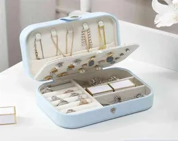 CaseGrace Mini Travel Jewelry Organizer Box Storage Girl Portable PU Leather Earing Ring Necklace Jewellery 2109147899767