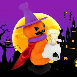 Halloween pipe Pumpkin water bong silicone Smoking wizard water bubbler Unbreakable Hand Bongs Accessories dab Rigs