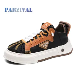 Dress Shoes PARZIVAL Spring Men Thick Sole Sports Vulcanize Breathable Men s Casual Walking Drop 230308