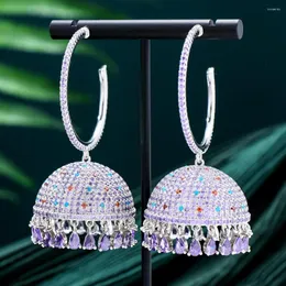 Dangle Earrings Kellybola Kellybola 여성을위한 Big Big Drop 웨딩 입방 지르콘 두바이 신부 의상 보석 매일 파티