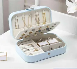 CaseGrace Mini Travel Jewelry Organizer Box Storage Girl Portable PU Leather Earring Ring Necklace Jewellery 2109141912131