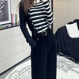 23ss designer brand Women trousers Black high-waisted casual pants womens new high-class suit pants autumn winter women clothing a1