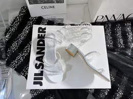 2023 Luxury design Serpentine sandals burst red series crystal light pendant wrapped ankle bracelet high heel chunky sandals
