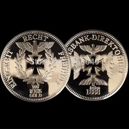 Deutsche Reichsbank 1888 Tyskt mynt med guldpläterat mynt 50st Lot 349i