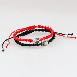12pcs Novo pulseira de coruja com coruja Lucky Red Color Thread Casal Chain Made Bangles Bangles Pulsera Jewelry Gift for Friend