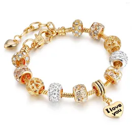 Charm Bracelets Frauen Armband Legierung Große Lochperle für Designer -Zauberkristallperlen