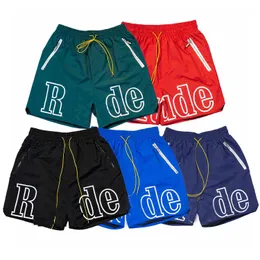 Mäns shorts 3A Designer Men RH Limited Rhude Summer Swim Kort knälängd Hip Hop High Street Sports Training Beach Pants Mens elastiska midja