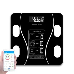 Kroppsvikt skalor Bluetooth Body Fat Scale BMI Scale Smart Electronic Body som väger digital huvudskärm med smartphone -app BluetoothCompatible 230308