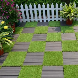 Kwiaty dekoracyjne 30 30 cm sztuczna sztuczna trawa dywan zielona darń do domu w ogrodzie dekoracje do dekoracji ślubnej mata mata