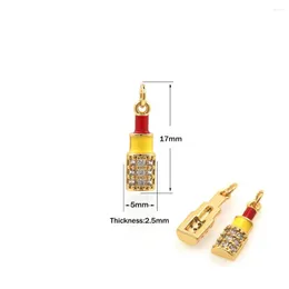 Charms Jewelry Making DIY Handmade Craft Pendant Gold Filled Enamel Wine Bottle Micro-Pave Accessories Supplies