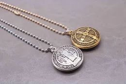 Pendant Necklaces TZK Christian. Ball-shaped St. Benedict Cross Rose Beaded Necklace. Fashion Rosary Necklace Bead Chain