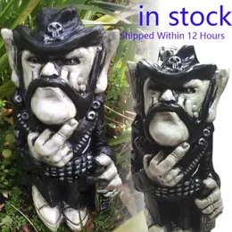 12 시간 이내에 선적 된 장식용 물체 인형 LEMMY ROCK ICON Sculpture Lemprechaun 수지 동상 야드 잔디밭 Oblandoor Garden Decor 230307