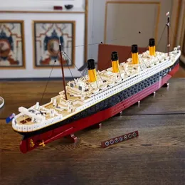 Bloki Film Titanic duży statek wycieczkowy kompatybilny 10294 DIY Model klocki zabawki dla dzieci prezenty świąteczne prezenty świąteczne 230308