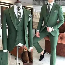 2023 yeşil siyah ince fit smokin damat düğün erkekler takım elbise smokin terno maskulino de pour hommes blazer ceket pantolon 3 adet
