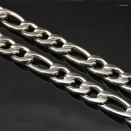 Zincirler Gümüş Ton 6mm Genişlik Altın Renk Paslanmaz Çelik Kolye Figaro Zincir Bağlantı Diy Takı Yapımı Accessories Chains