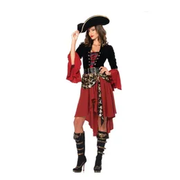 Casual Dresses Female Caribbean Pirates Costume Halloween Cosplay Suit Woman Gothic Medoeval Fancy Dress Drop Delivery Apparel Women DH1A4