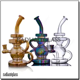 Hookahs Recycler Bong Circle Percolator Electric Plating Portable Oil Rig Dab Rigs Thick Glass 14mm Joint Smoking Water Pipes