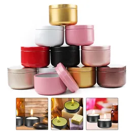 Makeup Tools 30 st aluminium Candle Tin 50 ml Rund ljusbehållare kosmetiska burkar oljekräm potten tom aromaterapi förseglad metall kan resa 230308