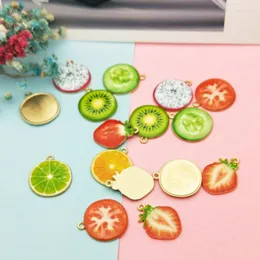 Charms 10pcs lega gocciolante colore olio frutta e verdura orecchini ciondolo braccialetto gioielli fai da te fascino