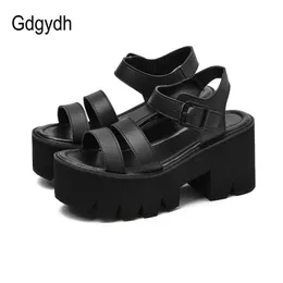 Sandalen Gdgydh Zwart Platform Vrouwen Sandalen Zomer 2022 Vrouwelijke Schoenen Vrouw Blokhak Mode Gesp Causale Sandalen Goedkope Hoge kwaliteit Z0306